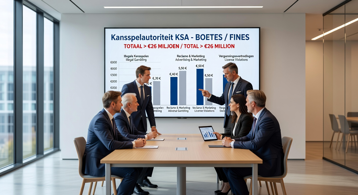 Grafiek met stijgende boetes van de KSA, illustrerend de escalatie in handhaving tegen illegale goksites