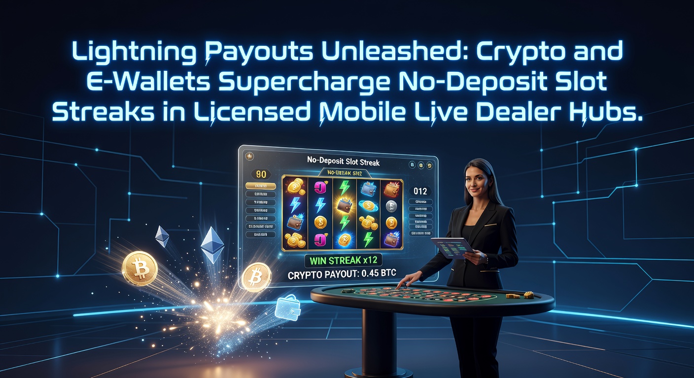 Afbeelding van een mobiel scherm met een draaiende gokkast en crypto-symbolen die bliksemsnelle uitbetalingen illustreren in een live dealer casino-omgeving