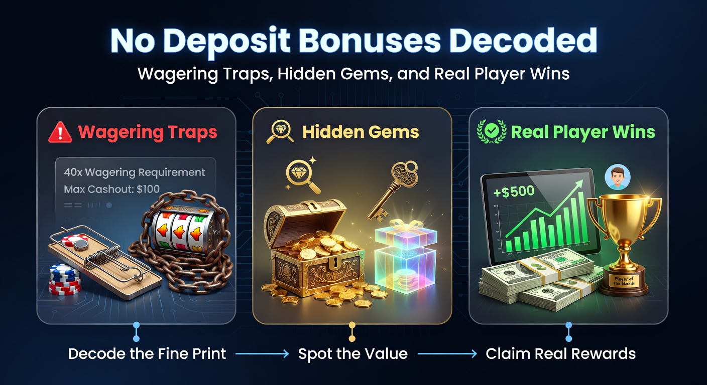 Grafische weergave van een no deposit bonus met gouden munten en een slotmachine op de achtergrond, symboliserend gratis speelgeld zonder storting